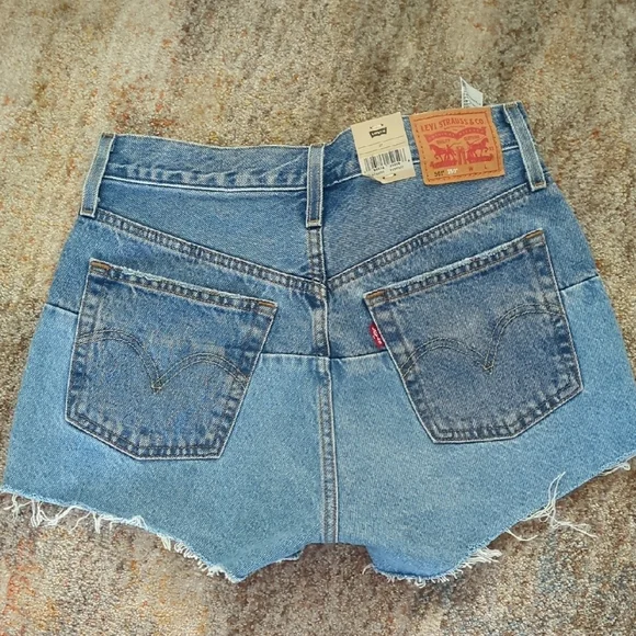 Levi's Women's Light Blue Jean Shorts - Picture 2 of 5